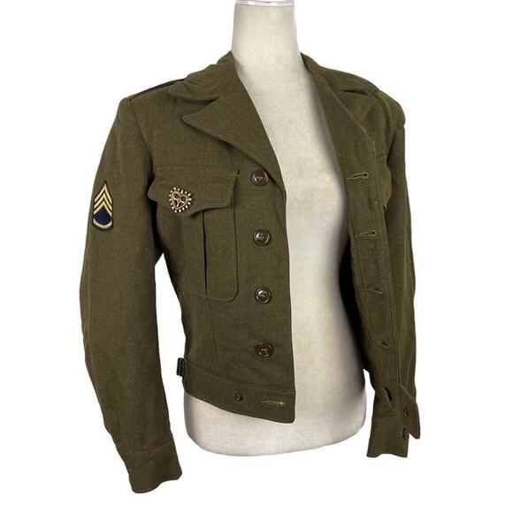 VTG Kravitz Clothing U.S. Army Infantry 100% Wool OD Jacket Made 1948 Size 34R - Picture 10 of 16